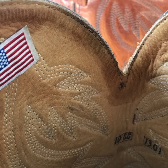 Heritage West Mens Mahogany Brown Leather Western Dress Boots 10 EE 1301 USA - Picture 8 of 13